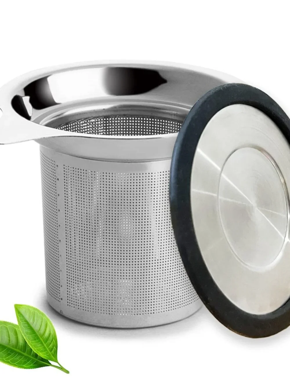 Tea Infuser, Extra Fine Mesh Tea Strainer with Silicone Lid, 304 Stainless Steel
